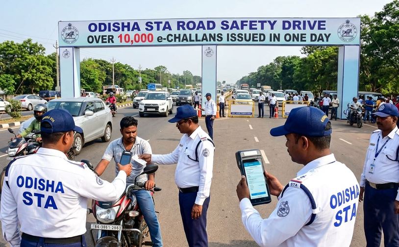 Odisha STA Issues Over 10,000 e-Challans in One-Day Road Safety Drive
